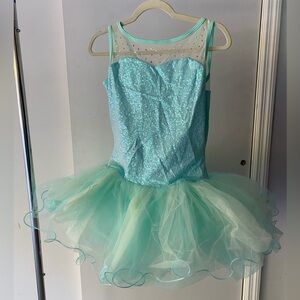 Curtain Call A Million Dreams Mint Blue Green Short Tutu Dance Costume